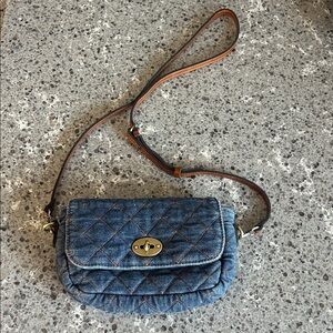 Patricia Nash Bonny crossbody bag; classic, casual quilted denim. EUC
